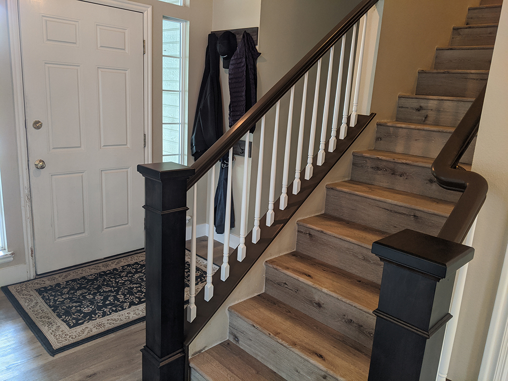 Refinished and painted handrail